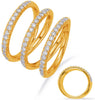 WIDE .93CT DIAMOND 14KT YELLOW GOLD SNAKE MULTI SWIRL OPEN 3 ROW TRIPLE FUN RING