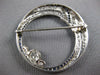ANTIQUE LARGE 2.7CT OLD MIN DIAMOND & AAA SAPPHIRE PLATINUM CIRCULAR PIN PENDANT