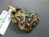 ESTATE LARGE 1.78CT MULTI COLOR DIAMOND 18KT ROSE GOLD 3D SIDEWAYS HEART PENDANT