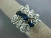 LARGE 1.86CT DIAMOND & AAA SAPPHIRE 14K WHITE GOLD BUTTERFLY FLOWER RING #26653