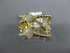 WIDE .35CT DIAMOND 18KT YELLOW GOLD MULTI ROW CRISS CROSS SQUARE BEADED FUN RING