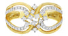 ESTATE .41CT DIAMOND 14KT YELLOW GOLD CRISS CROSS CLUSTER INFINITY FLORAL RING