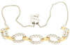 ESTATE 1CT DIAMOND 14KT 2 TONE GOLD ROUND OVAL LINK ADJUSTABLE TENNIS BRACELET