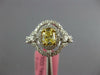 1.30CT WHITE & CANARY DIAMOND 18KT 2 TONE GOLD OVAL DOUBLE HALO ENGAGEMENT RING