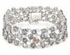 EXTRA LARGE 35.31CT MULTI COLOR DIAMOND 18KT WHITE GOLD CLUSTER TENNIS BRACELET