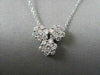 ANTIQUE 1.14CT ROUND CUT DIAMOND 14KT WHITE GOLD CLASSIC TRIPLE FLOWER PENDANT