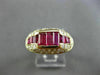 ANTIQUE WIDE 2.3CT DIAMOND & RUBY 18K YELLOW GOLD PAST PRESENT FUTURE RING 22031
