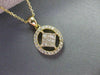 ESTATE .60CT DIAMOND 18KT YELLOW GOLD HALO DIAMOND SHAPE PENDANT & CHAIN #22218