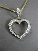 ESTATE .08CT DIAMOND 14KT WHITE & YELLOW GOLD OPEN HEART PENDANT & CHAIN