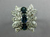 LARGE 1.86CT DIAMOND & AAA SAPPHIRE 14K WHITE GOLD BUTTERFLY FLOWER RING #26653