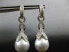.77CT DIAMOND & AAA SOUTH SEA PEARL 18KT WHITE GOLD MULTI LEAF HANGING EARRINGS