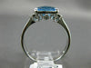 ESTATE 1.31CT DIAMOND & AAA BLUE TOPAZ 14K WHITE GOLD 3 STONE FILIGREE LOVE RING