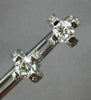 ESTATE 1.10CT DIAMOND 18KT WHITE GOLD SOLITAIRE FLOATING FLOWER EARRINGS #2409