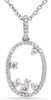ESTATE 0.26CT DIAMOND 14KT WHITE GOLD 3D CLASSIC OVAL FLOATING  PENDANT