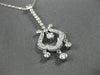 ANTIQUE LONG 1.0CT DIAMOND 14KT WHITE GOLD FLOATING CHANDELIER PENDANT #15422