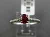 ESTATE .46CT DIAMOND & AAA RUBY 18KT WHITE GOLD OVAL FRIENDSHIP ENGAGEMENT RING