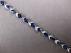 LARGE 10.73CT DIAMOND & AAA SAPPHIRE 14K WHITE GOLD OVAL & ROUND TENNIS BRACELET