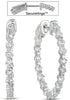 1.44CT DIAMOND 14KT WHITE GOLD 3D SHARED PRONG INSIDE OUT HOOP HANGING EARRINGS