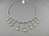 ANTIQUE 2.0CT DIAMOND 18KT WHITE GOLD DROP MULTI FLOWER ETOILE NECKLACE 17" LONG