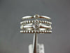 ESTATE WIDE .11CT DIAMOND 14KT WHITE GOLD MULTI ROW BEZEL BEADED ETOILE FUN RING