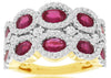 ESTATE 3.8CT DIAMOND & AAA RUBY 14K YELLOW GOLD 3D OVAL & ROUND ANNIVERSARY RING