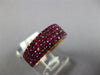 WIDE 1.74CT AAA RUBY 18K ROSE GOLD ROUND MULTI ROW SEMIETERNITY ANNIVERSARY RING