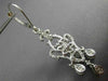 ESTATE .50CT DIAMOND 14KT WHITE GOLD 3D FLOWER HEART LEVERBACK HANGING EARRINGS