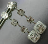 ESTATE 1.85CT DIAMOND 18KT WHITE GOLD JOURNEY HALO SQUARE STUD HANGING EARRINGS
