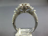 ESTATE LARGE 2.06CT DIAMOND 18K WHITE GOLD CLUSTER OVAL FILIGREE ENGAGEMENT RING