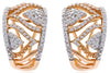 ESTATE WIDE .64CT DIAMOND 14KT ROSE GOLD MULTI LEAF CLIP ON FUN HANGING EARRINGS