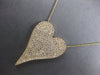 LARGE 2.50CT DIAMOND 14KT YELLOW GOLD 3D PAVE CLASSIC HEART SHAPE LOVE NECKLACE