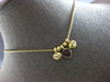 1.0CT AAA GARNET 14KT YELLOW GOLD SOLITAIRE 3 HEART LOVE FLOATING PENDANT #28222
