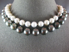 .07CT DIAMOND & AAA SOUTH SEA PEARL & AAA TAHITIAN PEARL 14K WHITE GOLD NECKLACE