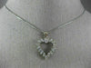 ESTATE .38CT DIAMOND 14KT WHITE GOLD 3D CLASSIC LOVE OPEN HEART PENDANT #18007
