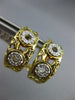 .15CT DIAMOND 14K 2 TONE GOLD CIRCULAR NUGGET SEMI HOOP CLIP ON HANGING EARRINGS
