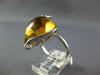 LARGE 13.89CT DIAMOND & AAA CITRINE 14KT WHITE GOLD 3D HEART SHAPE FUN LOVE RING