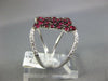 ESTATE LARGE 1.03CT DIAMOND & AAA RUBY 18KT WHITE GOLD 3D CLUSTER FUN RING