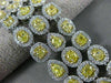 LARGE 20.24CT WHITE & FANCY YELLOW DIAMOND 18KT TWO TONE GOLD 3D TENNIS BRACELET