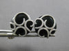 LARGE .60CT DIAMOND & AAA ONYX 14K WHITE GOLD CIRCULAR FILIGREE HANGING EARRINGS