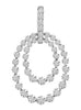 LARGE 2.45CT DIAMOND 14KT WHITE GOLD MULTI FLOWER DOUBLE OVAL FLOATING PENDANT