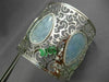 ESTATE LARGE 19.70CT DIAMOND & AAA AQUAMARINE 18KT WHITE GOLD 3D BANGLE BRACELET