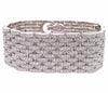 LARGE 16.98CT DIAMOND 18KT WHITE GOLD 3D MULTI ROW FLEXIBLE CUFF TENNIS BRACELET