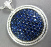 LARGE 2.71CT DIAMOND & AAA SAPPHIRE 18KT WHITE GOLD ROUND CLUSTER HALO PENDANT