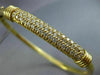 ESTATE 1.15CT DIAMOND 14KT YELLOW GOLD 3D CLASSIC MULTI ROW PAVE BANGLE BRACELET