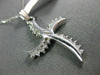 ESTATE LARGE .45CT DIAMOND 14KT WHITE GOLD 3D CLASSIC SWIRL CROSS PENDANT #3505