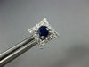 ESTATE 1.25CT DIAMOND & AAA SAPPHIRE 18K WHITE GOLD SQUARE CLASSIC STUD EARRINGS