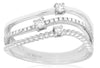 .21CT DIAMOND 14KT WHITE GOLD 3D ROUND PAST PRESENT FUTURE 3 ROW SWIRL FUN RING