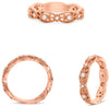 ESTATE .20CT DIAMOND 14KT ROSE GOLD ROUND CLASSIC FILIGREE FLOWER FUN LOVE RING