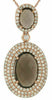 4.70CT DIAMOND & AAA SMOKY TOPAZ 14K ROSE GOLD OVAL TRIPLE HALO JOURNEY PENDANT