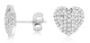 ESTATE .65CT DIAMOND 14KT WHITE GOLD CLASSIC PAVE HEART SHAPE LOVE STUD EARRINGS